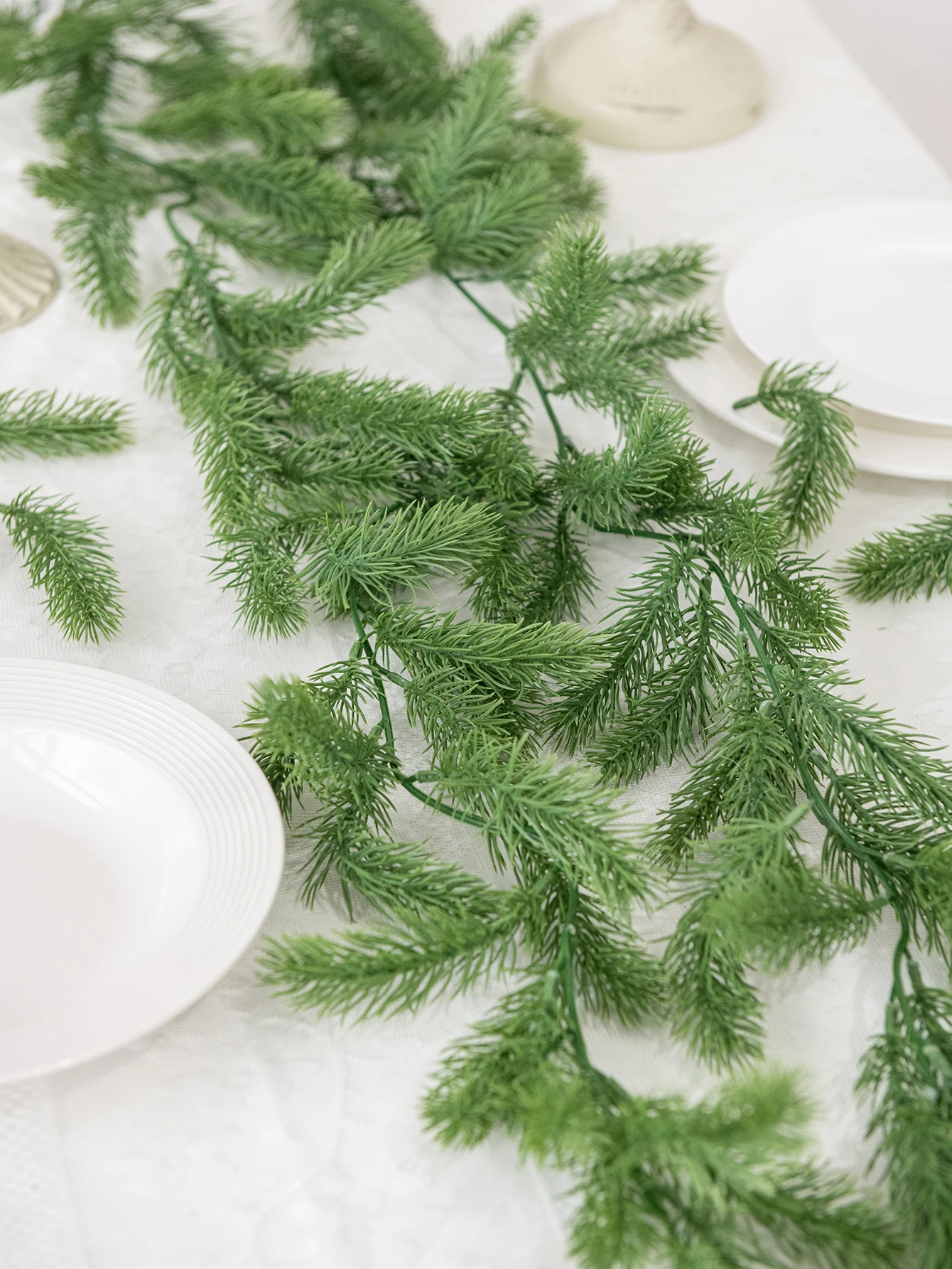72-Mesh-Kunstpflanzen, grüne Kiefernnadel, Weinrebe, Weihnachtsbaumdekoration, Gartenwand im Freien, Zuhause, Brett, Festival, Party, Hochzeit, Diy – Detail 4