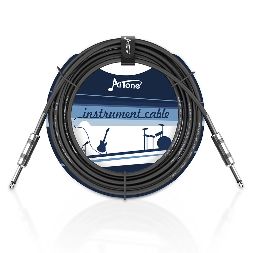 JOYO AITONE Series A-C04 15ft Guitar Cable with OFC Double Shielding and Metal Straight Plugs for Pedal Amp Mixer