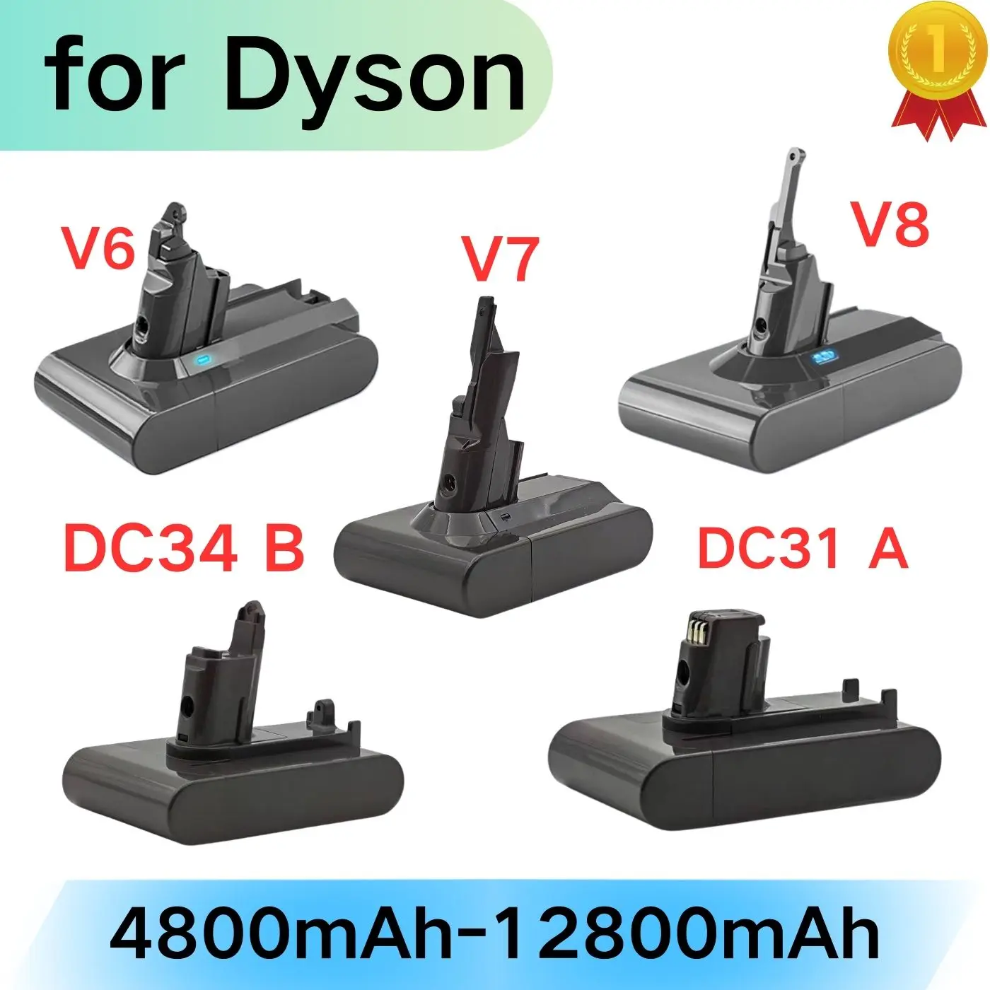 Batterie pour aspirateur Dyson, compatible avec les séries V6, V7, V8, DC3l'autorisation, DC34B, SV03, DC62, SV10, SV11, SV12, SV14, SV15, 6,0 Ah-1,28 Ah