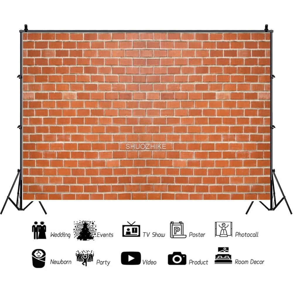 SHUOZHIKE Texture Of a Perfect Black Brick Wall With Cracks And Defects Photography Background Photo Studio Backdrops Prop QZ-01