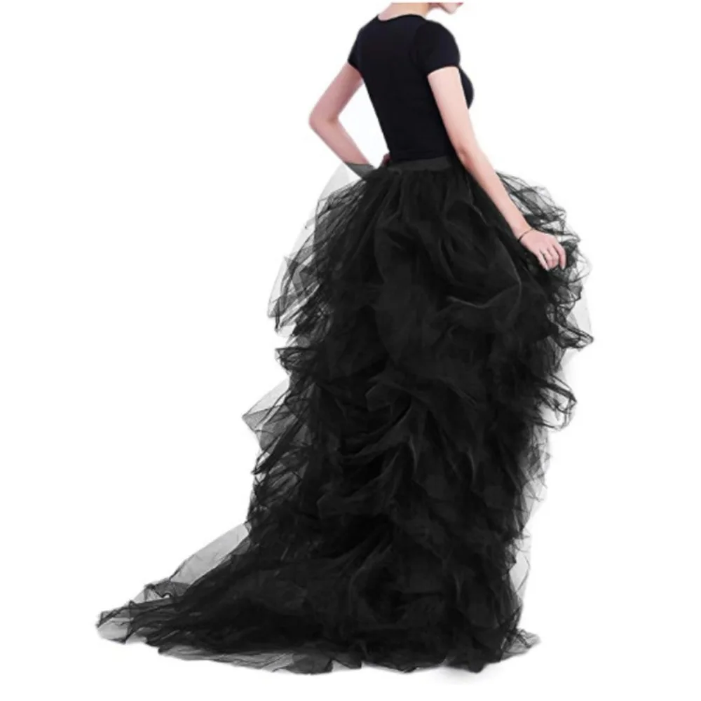 Women's High Waist Tutu Skirt - Elastic Waist Fluffy Layered Tulle Skirt for Casual Wear, Party, Photoshoot, Dance Outfit