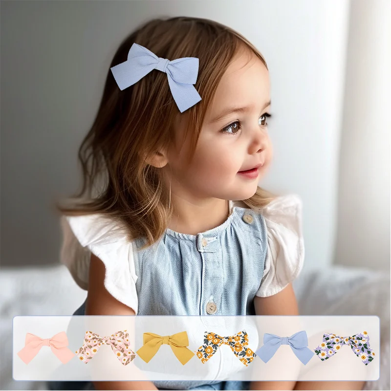 

Children's Fresh Floral Children's Bow Hair Clip Princess Daisy Edge Clip Solid Color Bangs Hair Accessory Hair Clips for Women