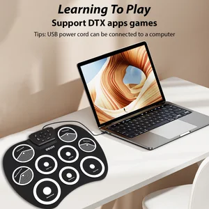 Elektronische Batteriebaugruppe, handgerollte Batterie, 9 -Kissen -MIDI -Schnittstelle, unterstützt DTX -Spiele, tragbare Batteriebaugruppe, Geschenkpedale Geschenke 6 Hauptverkauf Elektronische Musikinstrumente - №4