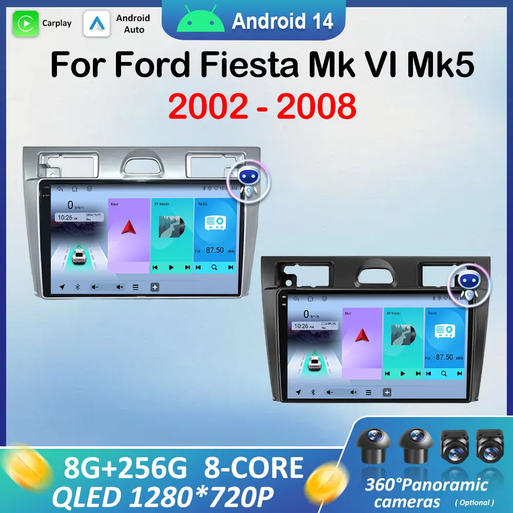 

Android 14 for Ford Fiesta Mk VI Mk5 2002 2003 2004 - 2008 Car Radio Multimedia Video Player GPS Navigation DSP Stereo Carplay