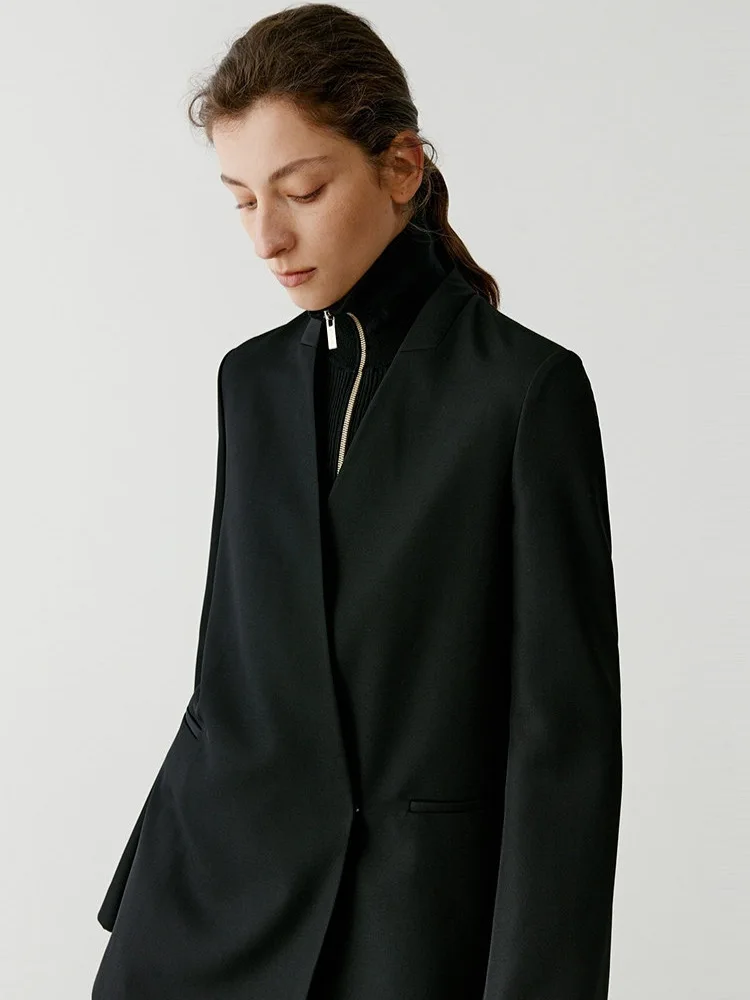 Womens Suit Blazer Banquet Luxury Long Sleeve Jacket  Hidden Breasted Casual Work Office Suit Blazer Customize