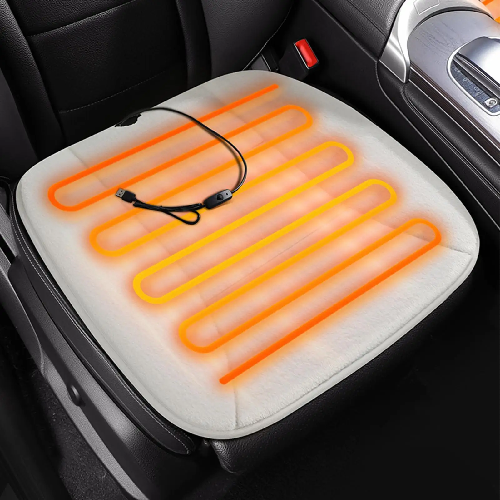 Seat Warmer For Car 12V Electric USB Rechargeable Auto Accessory Heating Car Seat Cover For Winter Vehicle SUV Trucks Van