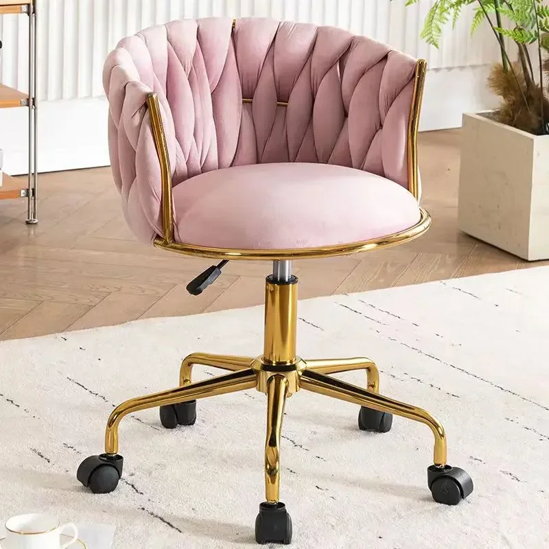 Adjustable Swivel Makeup Chair Living Room Dining Chair Bedroom Dressing Table Rotating Backrest Makeup Chairs Manicure Stools