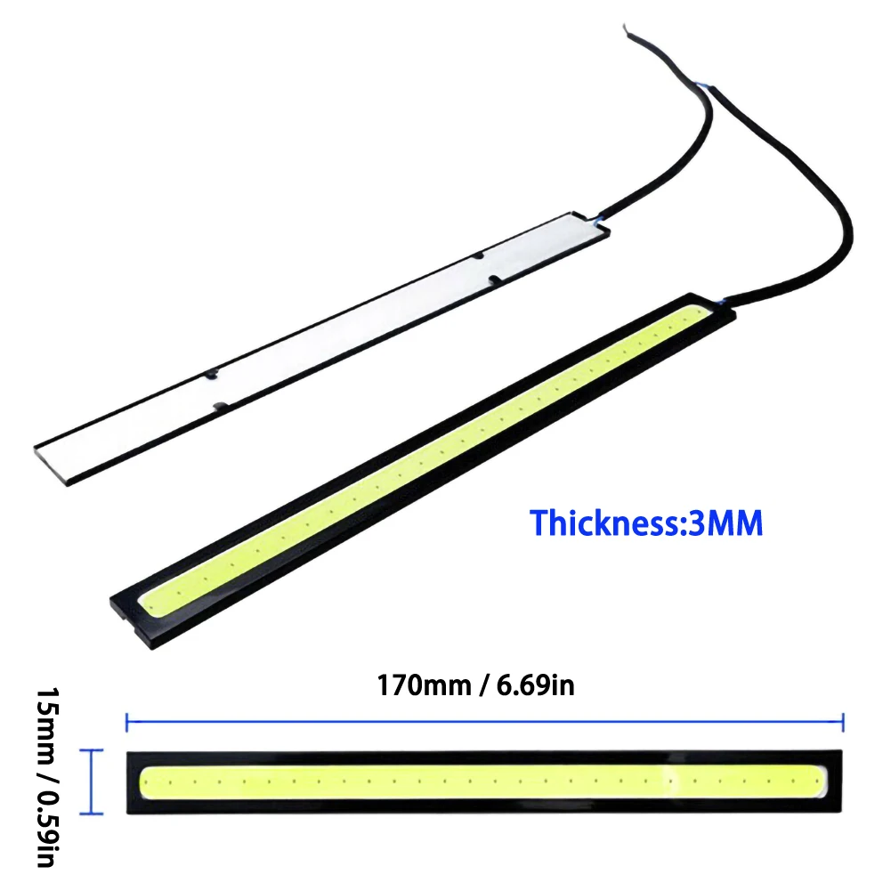 10 pezzi LED luce di marcia diurna impermeabile LED COB fendinebbia per auto DC10V-12V lampada di modifica per auto accessori per luci per auto bianche