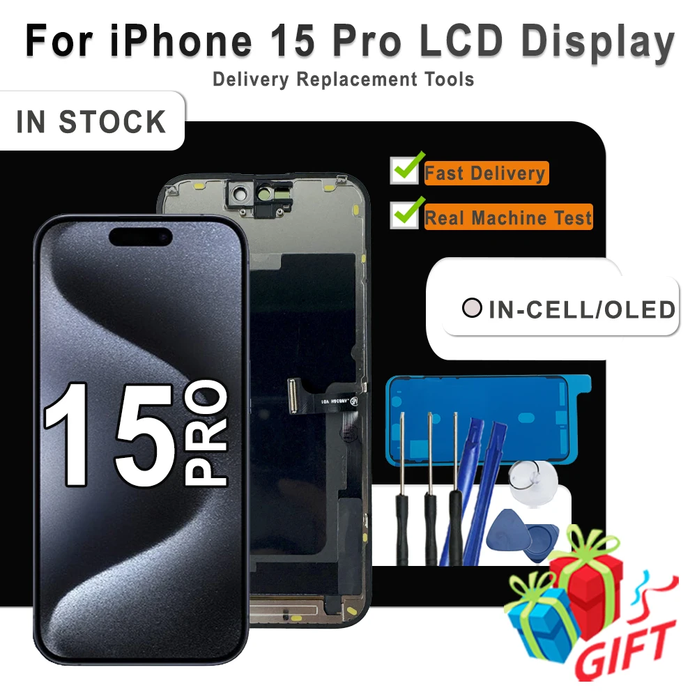 OLED Pantalla For iPhone 15 Pro LCD Touch Screen Digitizer Assembly Replacement For iPhone 15 Pro LCD With 3D Touch Screen