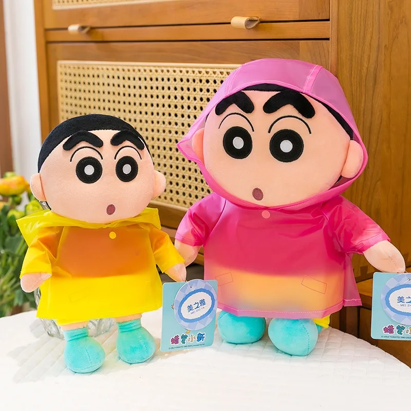 40cm kawaii capa de chuva shinchan brinquedo de pelúcia lápis shinchan boneca de pelúcia presente de aniversário para crianças grande brinquedo macio fábrica atacado