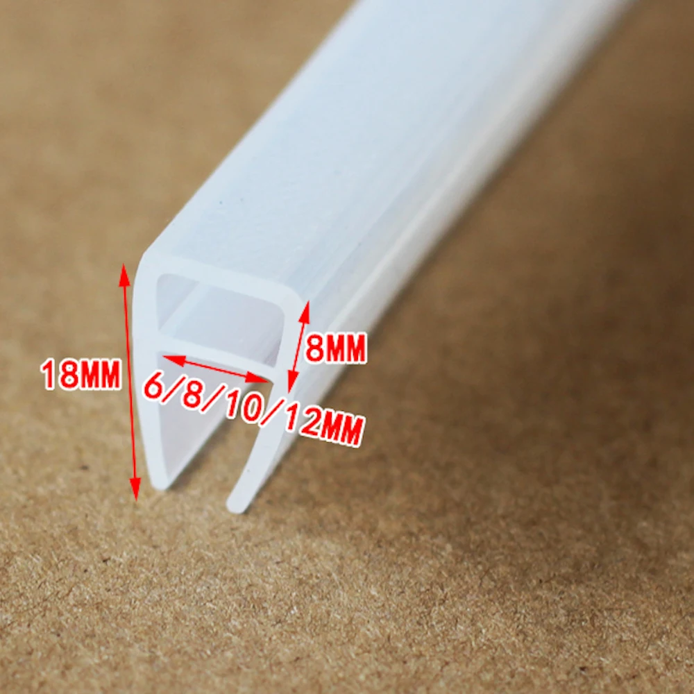 Shower Stall Seals Frameless Glass Door Sash Window Sealing Strips Weatherstripping Draft Stopper Silicone Rubber Transparent