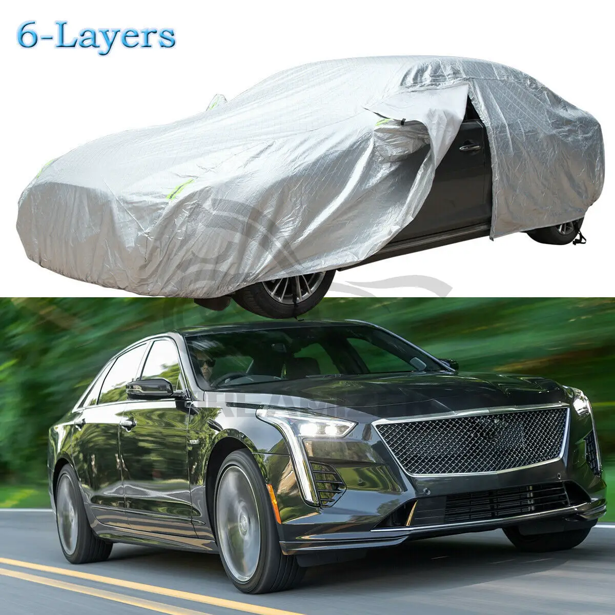 Full Car Cover All Weather Snow Water Proof + Zipper Sunshade Dust-proof Exterior Cover Size L/XL/XXL Indoor Outdoor Cover