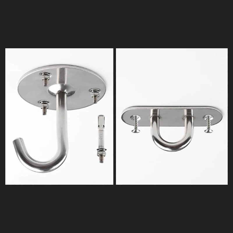 Wall Crown Hook Ceiling Hook Hardware Stainless Steel Eye Plate Oblong Pad Eye Plate Metal Staple Ring Hook Deck Buckle Staple