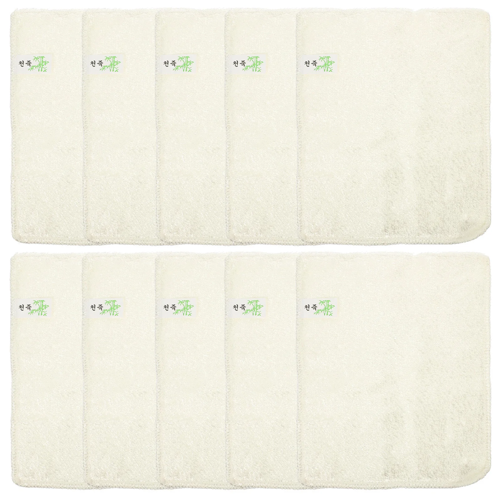 

10Pcs Bamboo Fabric Dish Towels Multi-Function Water Absorbing Kitchen Cleaning Rags -Resistant Wash Cloths for Daily