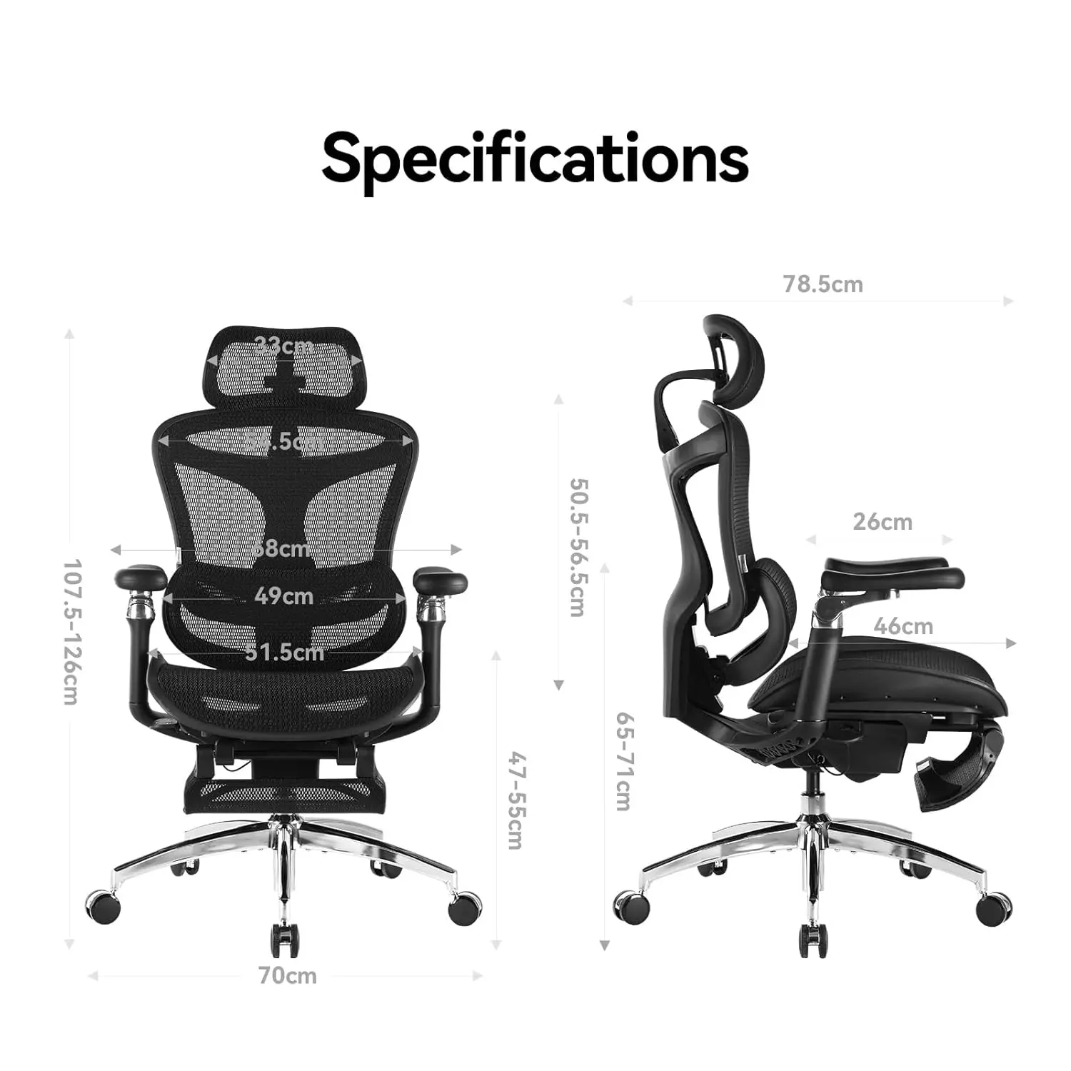 كرسي مكتب مريح مع مسند للقدمين، ومساند للذراعين 6D فائقة النعومة، ودعم قطني ديناميكي، وتعديل عمق المقعد والإعلان #3
