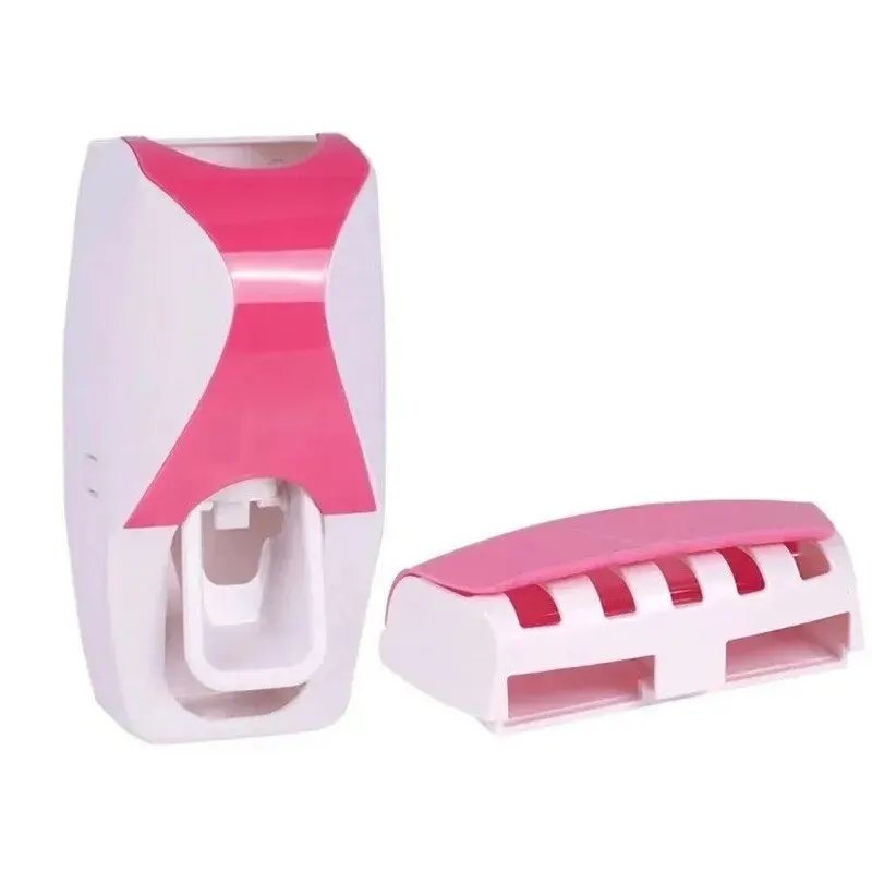 1 Set Automatic Toothpaste Dispenser Toothbrush Holder Punch-free Wall-mounted Toothbrush Holder Bathroom Accessories