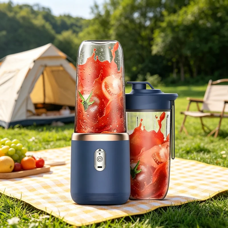 Vaso Mezclador Eléctrico Portátil, Mini Licuadora Recargable por USB para Batidos y Smoothies, Mezclador de Frutas de 400 ml para el Hogar, la Oficina y Viajes