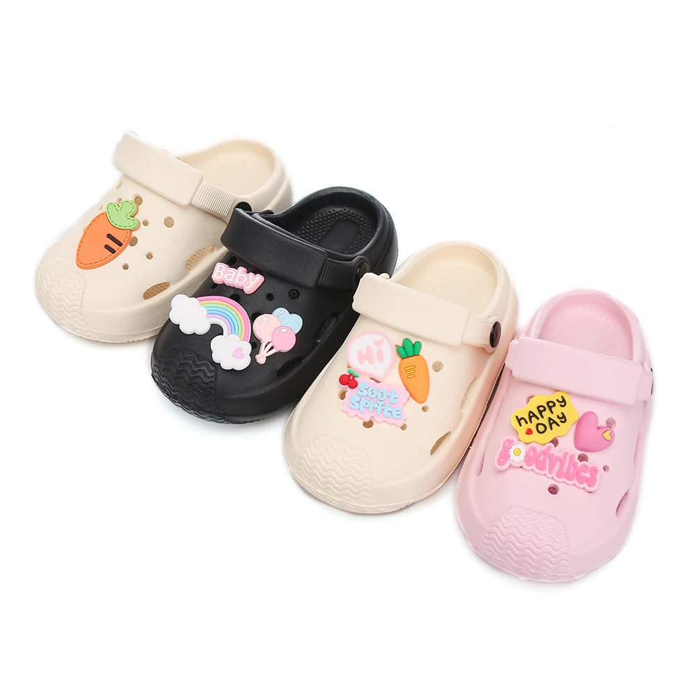 Zapatilla de verano de conejo para bebé, zapatillas frías para niños, antideslizantes, fondo suave, cómodos, zapatos con agujeros para bebé, toboganes para el hogar para niñas