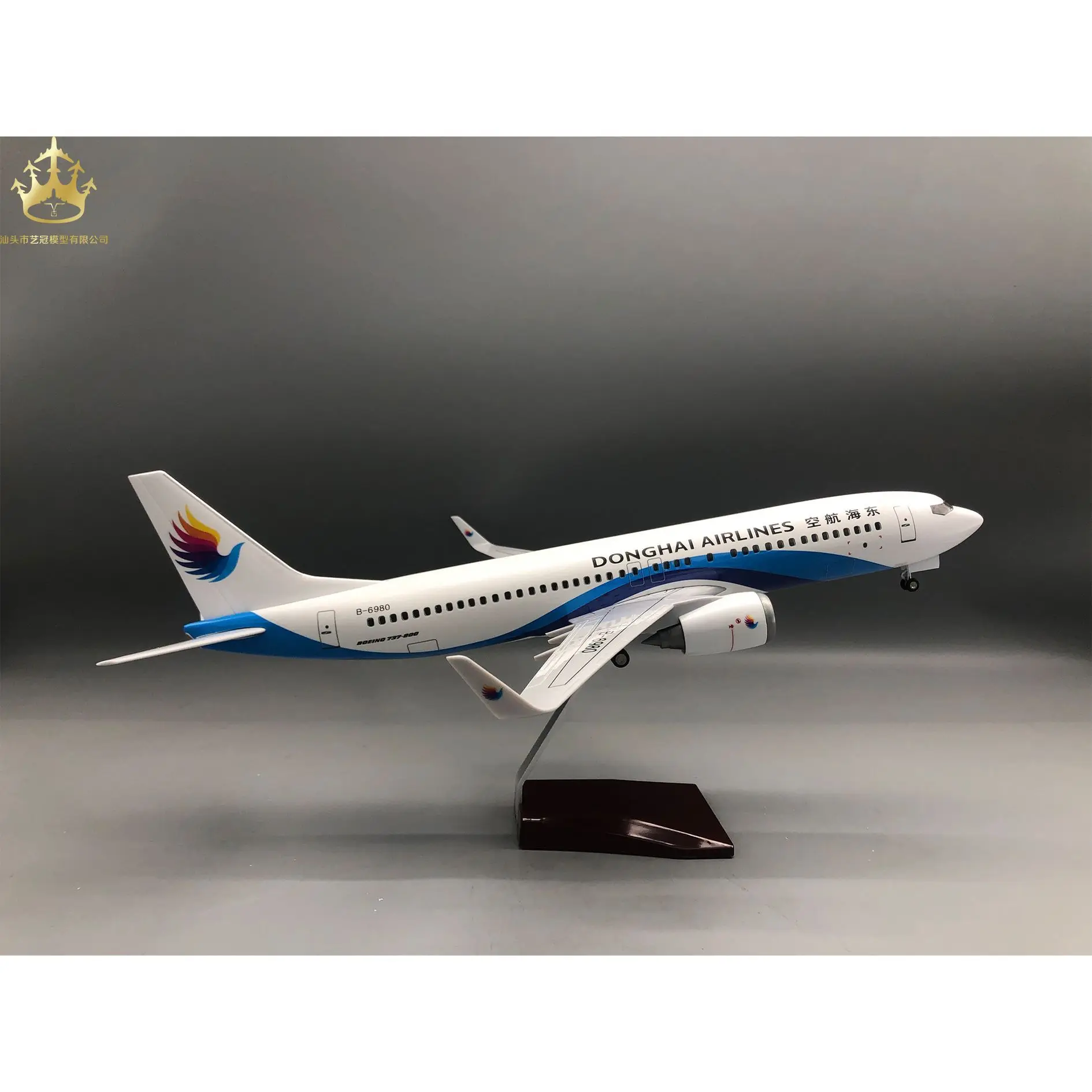 

Модель самолета Donghai Airlines Boeing 737, 47 см, со светом и колесами, статическая, для коллекционирования и демонстрации, для авиационных энтузиастов