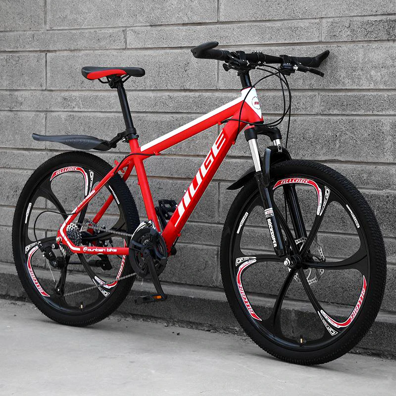 

High-carbon Steel Frame Shock Absorbing Double Disc Brake 24 26 Inch MTB Bikes Cheap Bicycle 21/24/27/30 Speed Mountain Bike