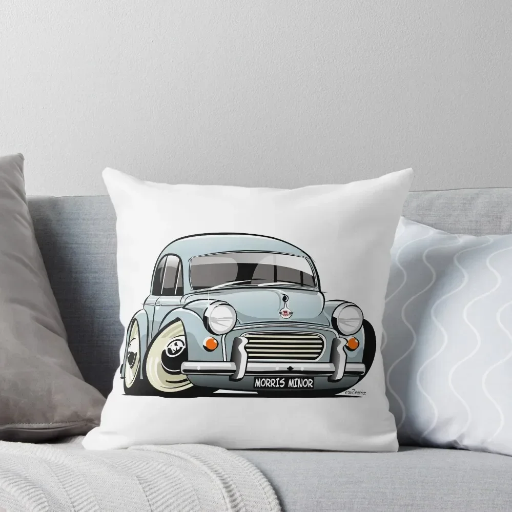 Morris Minor 1000 saloon caricature - blue Throw Pillow Sofa Cover Decorative Cushions For Luxury Sofa pillow