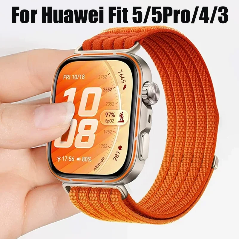 Original 1:1 Armband für Huawei Watch Fit 5 Pro 4 Pro, atmungsaktives, offizielles Nylon-Schlaufenarmband für Huawei Watch Fit 5 4 3