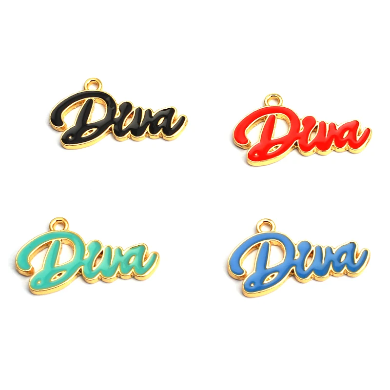 

10pcs Dwa Enamel Floating Letter Charms for DIY Bracelet Bangle Making LTC0111-LTC0114