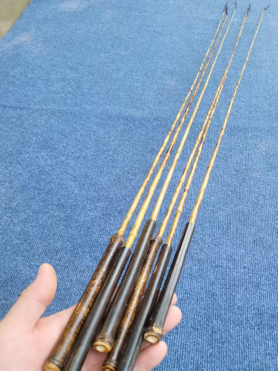 超柔らか手作り本物の竹製釣り竿-伝統的な小川用小物釣り竿-天然竹製鯉・ナマズ用釣り竿