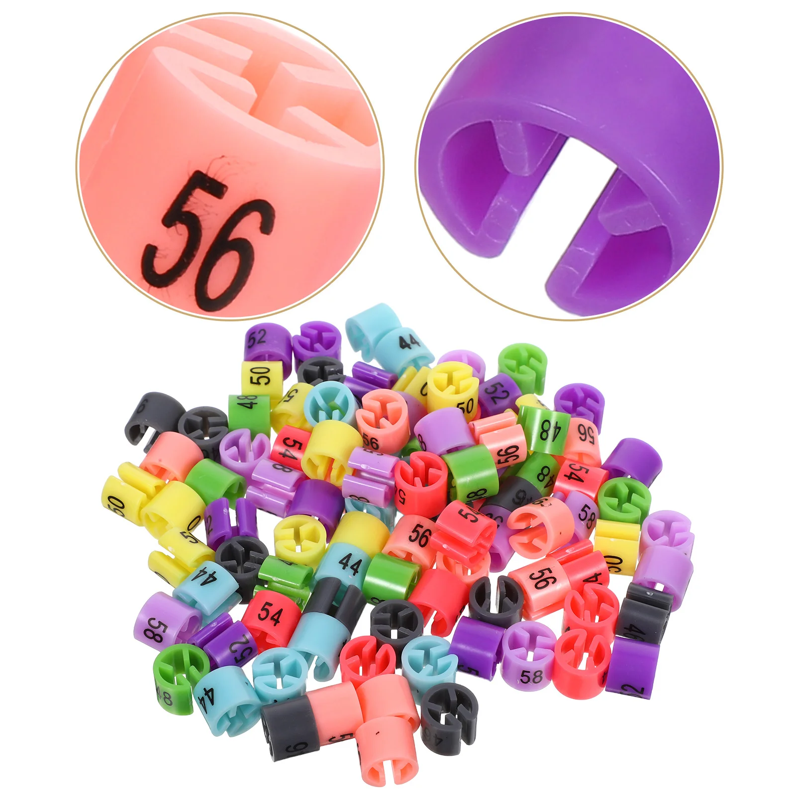 

80Pcs Plastic Clothes Hanger Size Tag Markers Colorful Number Rings for Closet Management Retail Display Organization