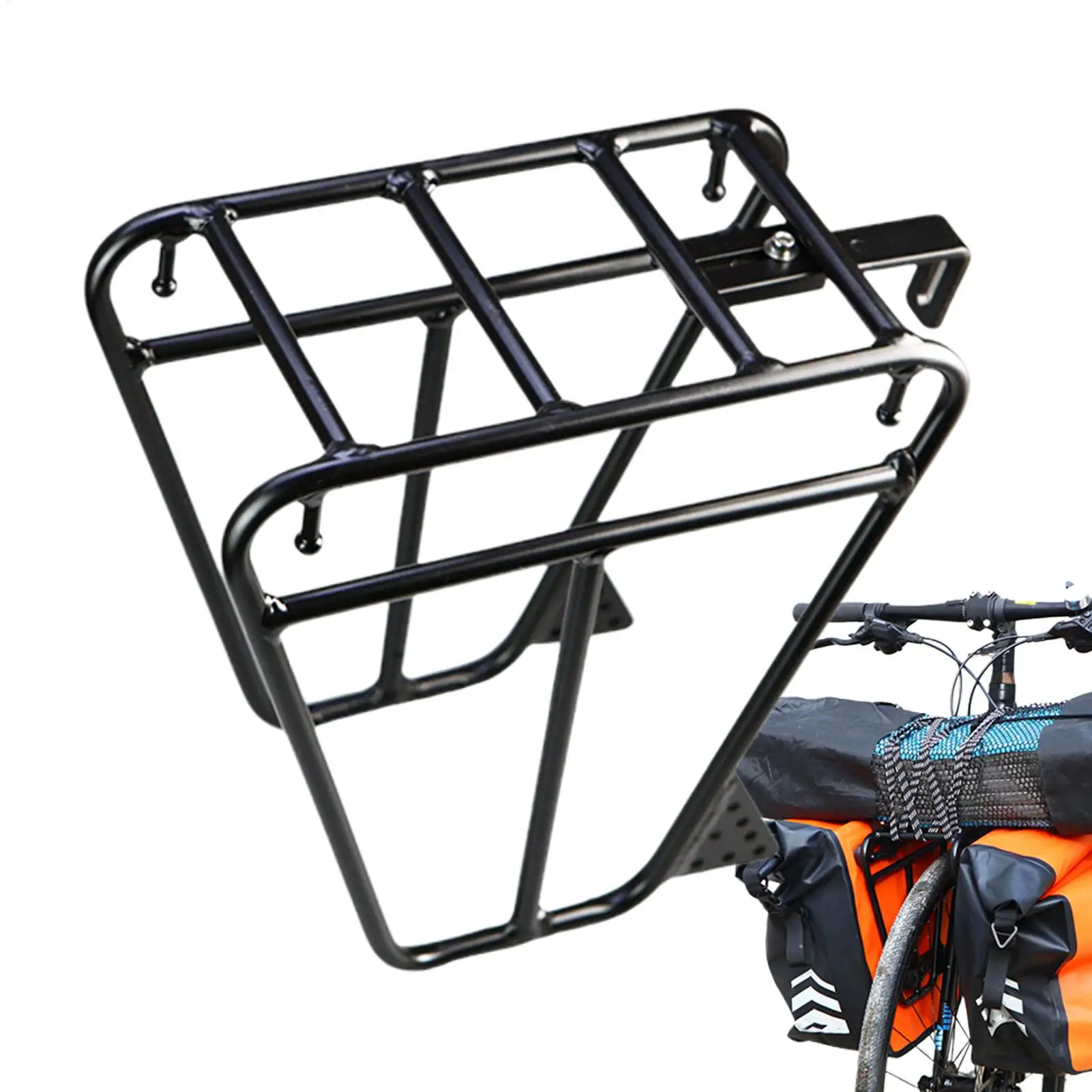 

Велосипедный грузовой багажник, туристические багажники, вместимость 25 кг, сверхмощная стальная велосипедная передняя багажник, велосипедное оборудование