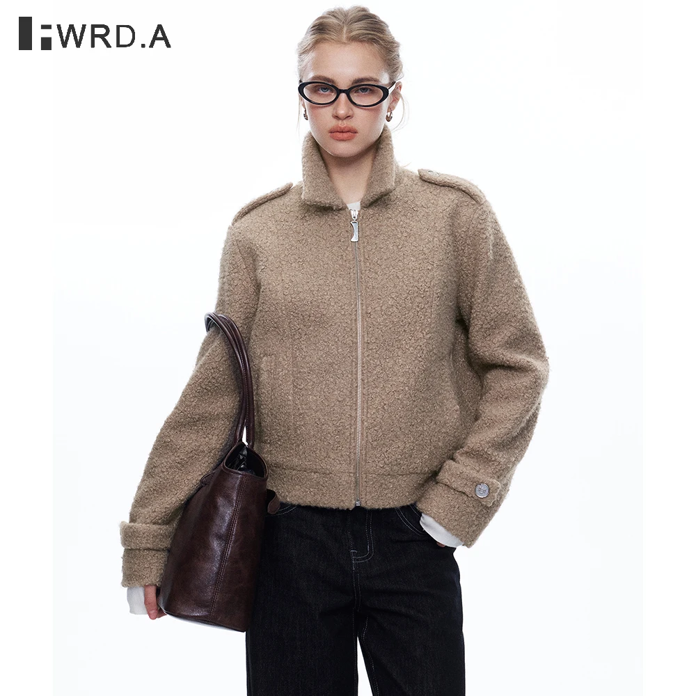 

FWRD винтажная нечеткая шерстяная куртка 202, осень-зима, женское пушистое пальто в стиле ретро в стиле старых денег, повседневная верхняя одежда # FWRD6062