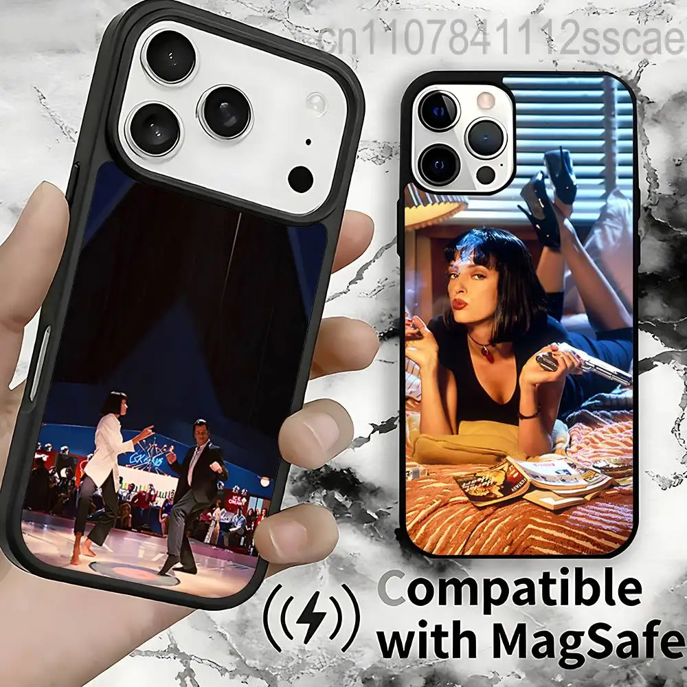 

P-Pulp Fiction Classic Movie For IPhone 17,16,15,14,13,12,11,Pro,Max,Plus,Mini,SE4,E Protective Magnetic Case Cover