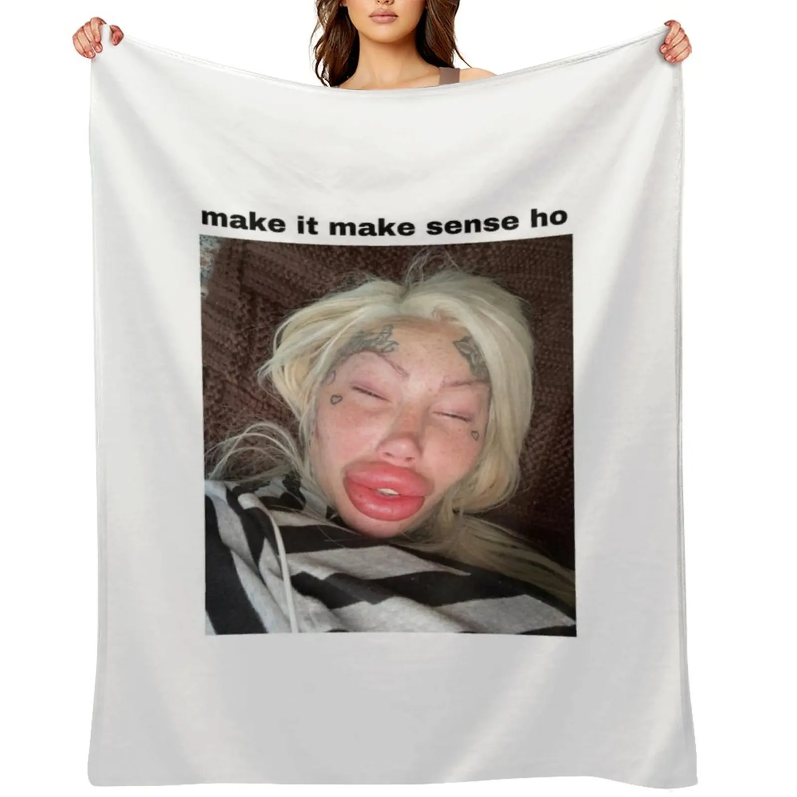 Make it make sense Throw Blanket Decorative Throw funny gift Thermal Shaggy Blankets