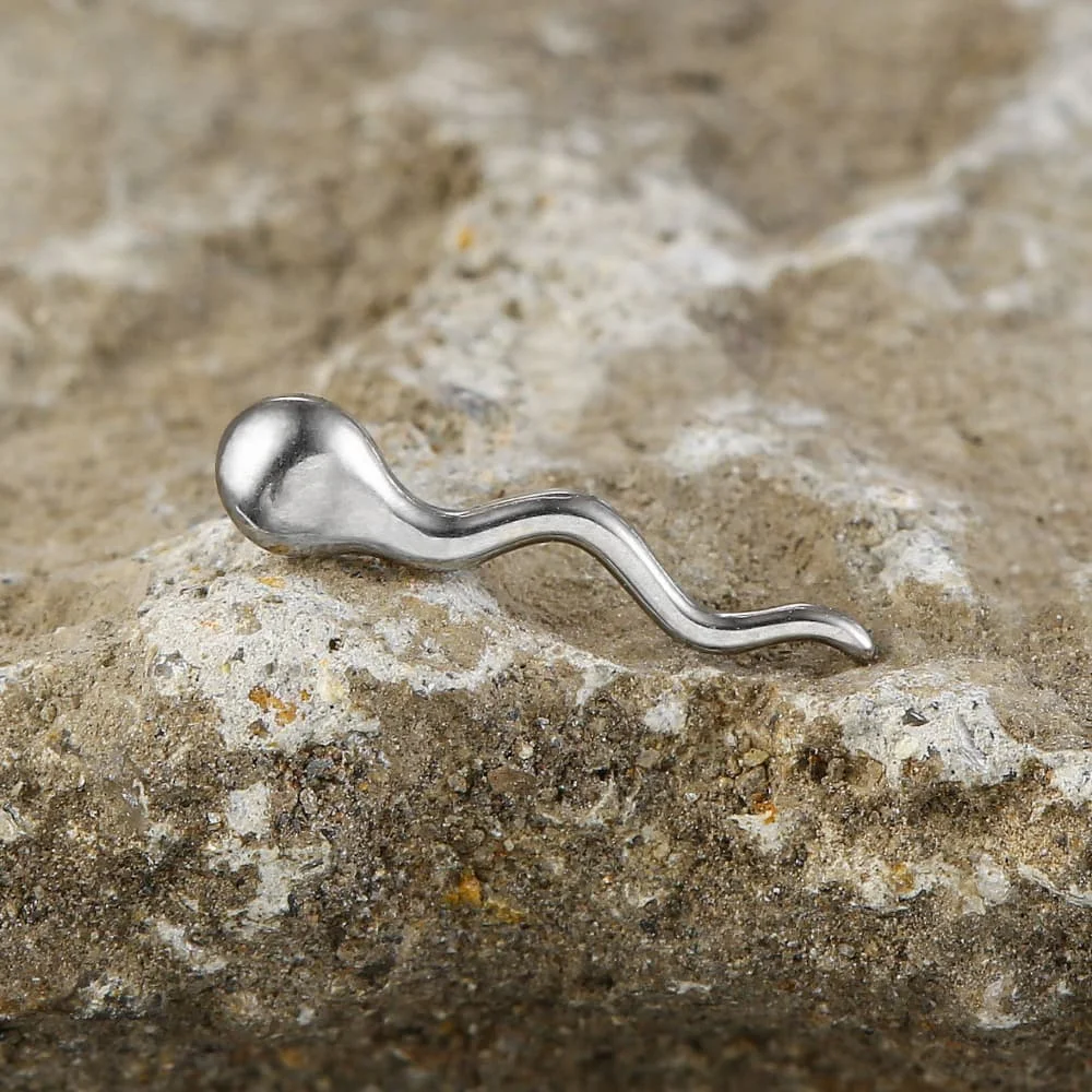 Twolobes 1 Stück ASTM F136 Titan Tadpole Labret Piercing 16G 18G Innengewinde Flacher Rücken Stud Helix Knorpel Scherzgeschenk – Detail 8