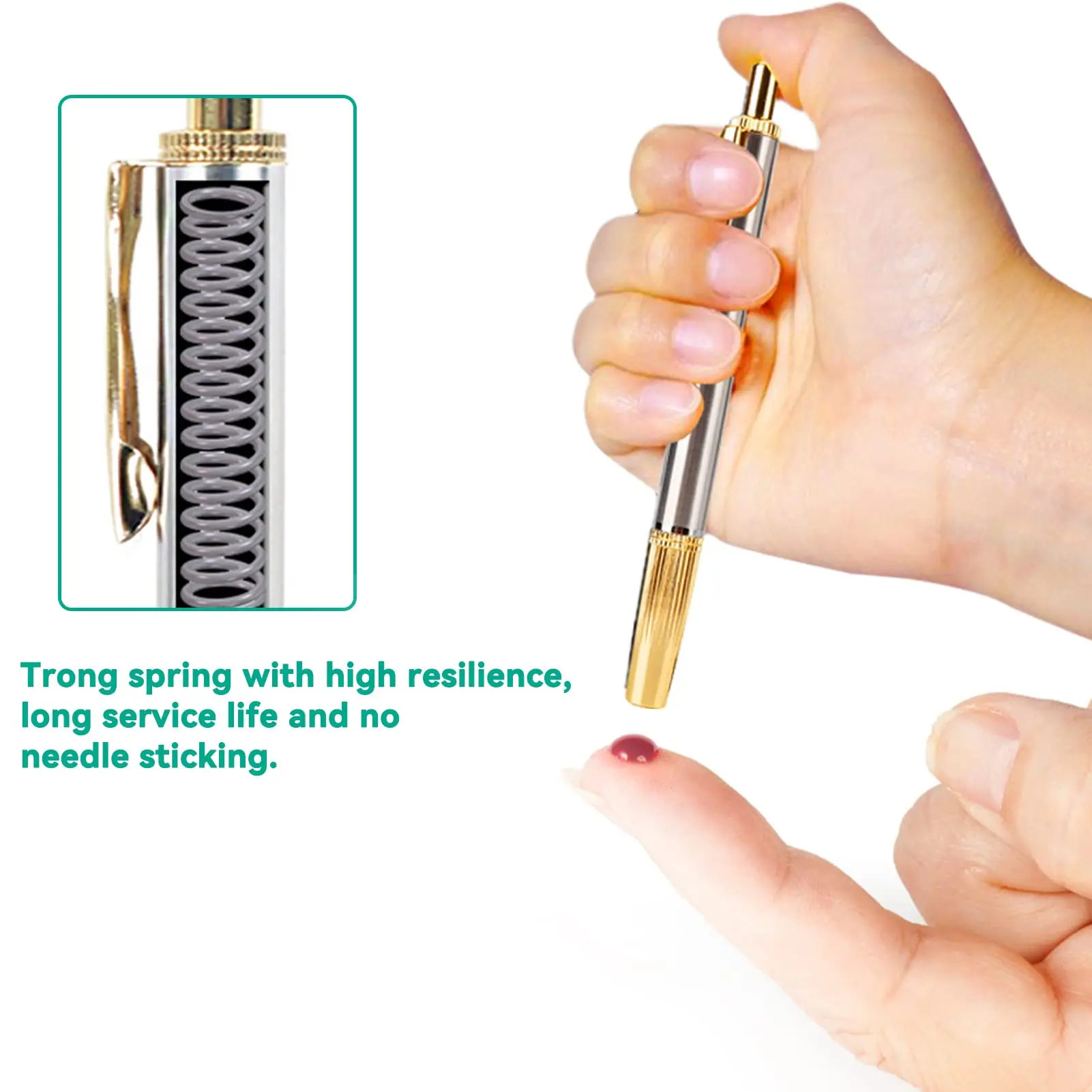 Blood Lancing Pen,Stainless Steel Slight Pain Cupping Acupuncture Massage Device Blood Test Tools for Relaxing Trigger Self