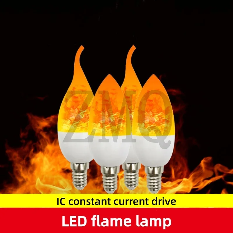 LED Flame Light Bulb 4 Modes E14 E27 Party LED Flame Effect Light Simulation Fire Lights Bulb KTV Festival Garden Decor Lighting