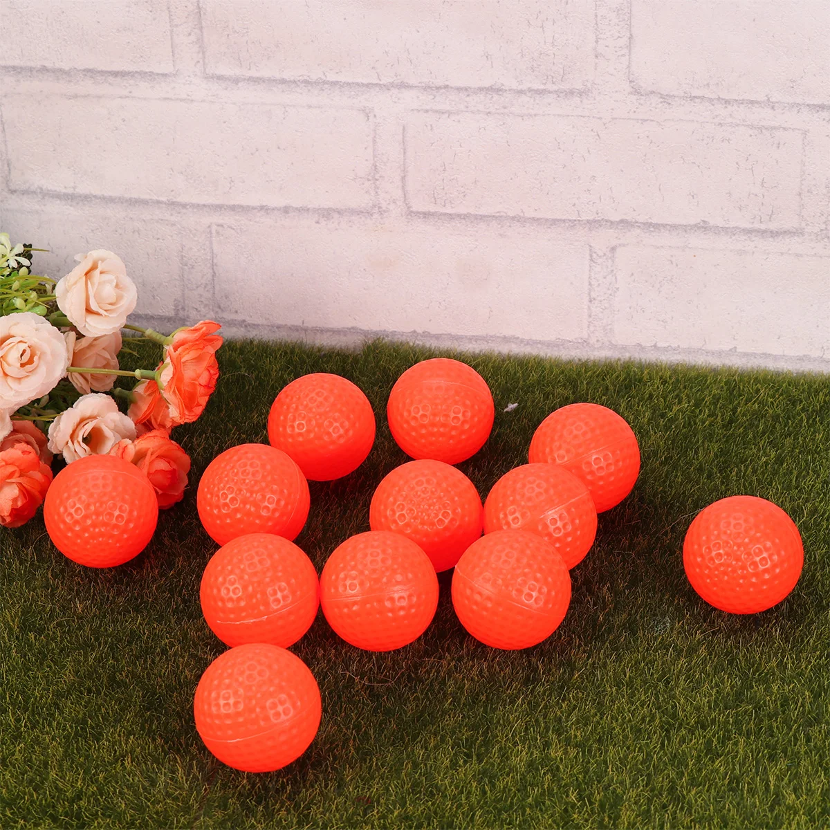 

12pcs Golf Balls Orange Indoor Practice Light Weight Training Aids Exercise Field Ball For Approach Shot