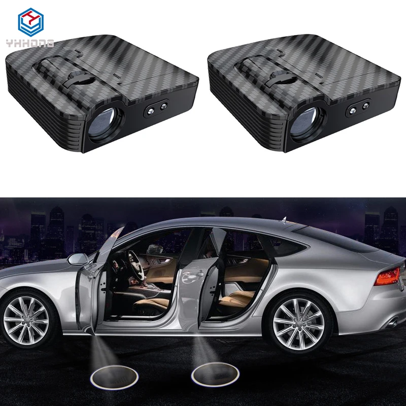 1PC Universal Wireless LED Shadow Projector Courtesy Step Lights Welcome Lights Laser Emblem Lamps Kits Car Door Shadow Light