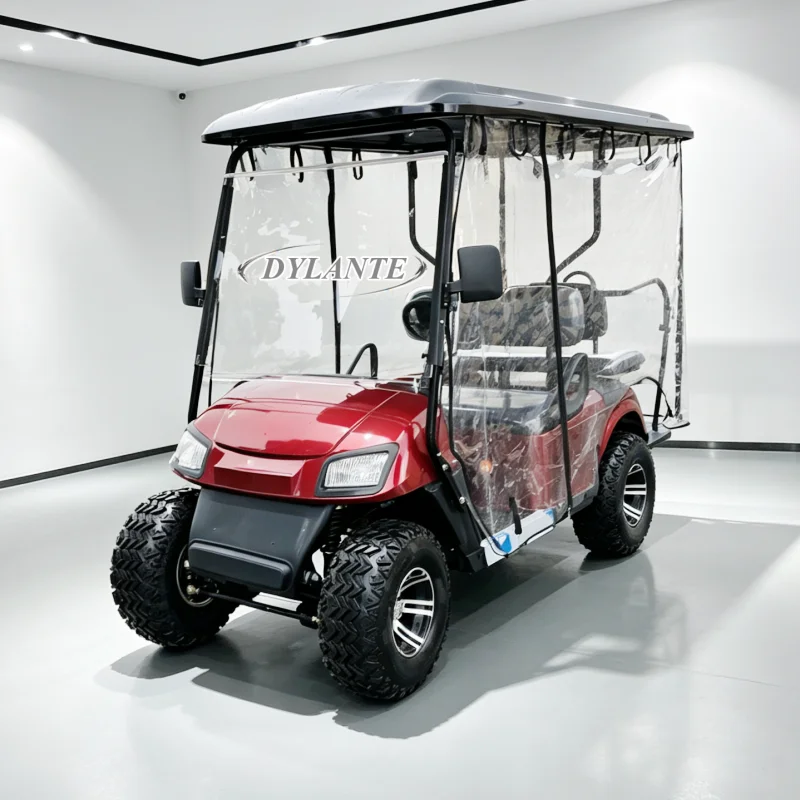 Lifted 4 Passenger Golf Cart Lithium Battery 5000W Motor Optional Solar Panel Rain Curtain 4 Seater Electric Golf Cart
