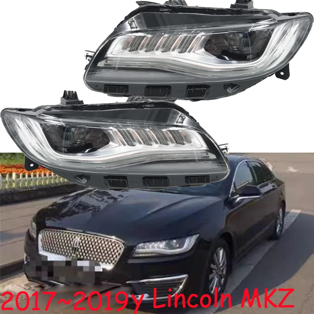 

1 шт., автомобильный бампер, фара для Lincoln MKZ, авто 2017 ~ 2019 лет, все в светодиодные DRL, автомобильные дневные ходовые огни, головной свет