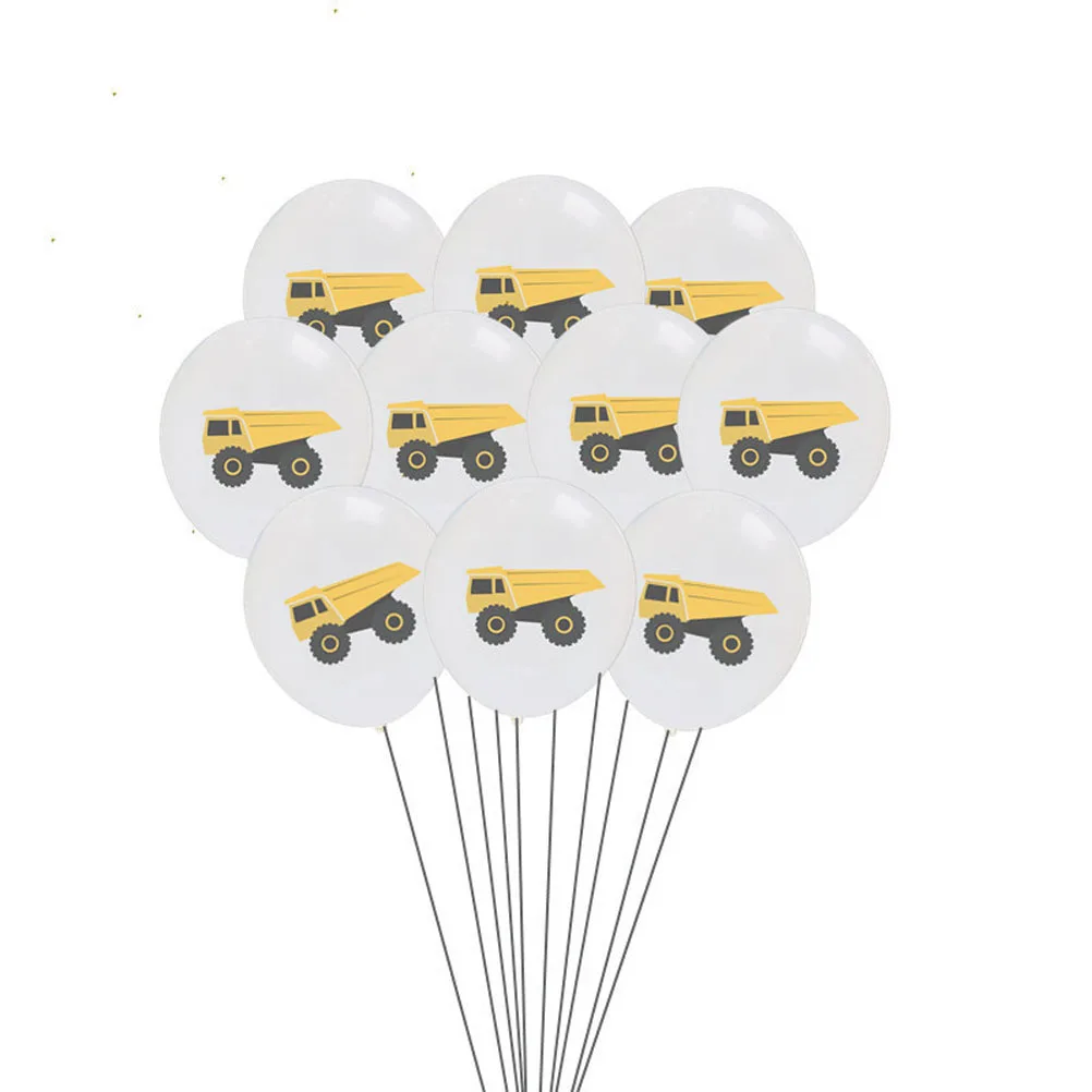 

25 Pcs Birthday Party Balloon Set Balloons Happy Favors Excavator Truck Printing Child