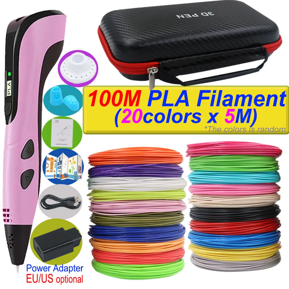 2026 neue 3D Druck Stift DIY Dreidimensionale Malerei Kinder Spielzeug Mit LCD Screen Power Adapter 200 M PLA Filament spielzeug Geschenk