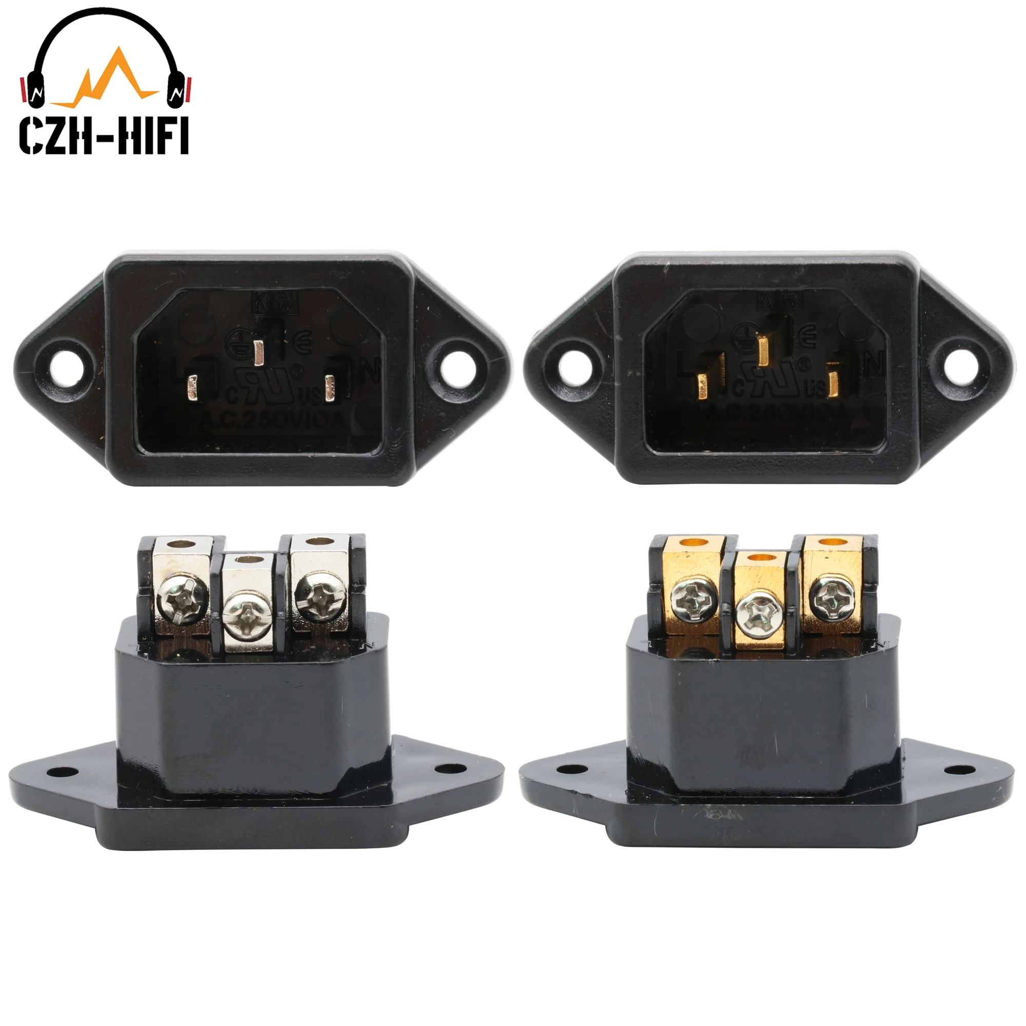 1pc Power Socket IEC 320 C14 3pin AC Male Power Cord Inlet Jack  Receptacle Connector  250V/10A CCC CE TUV Certifiaction