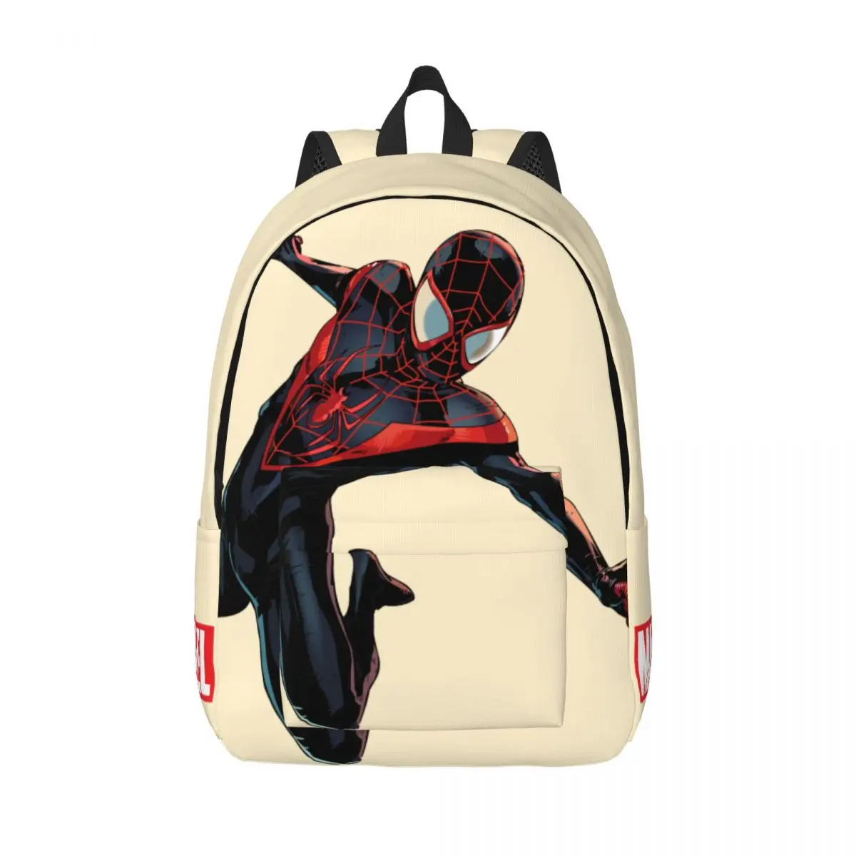 Black New Generation Schoolbag Marvel Spider Man Film Grils Daily Hiking Gift Zipper Closure Storage Bag