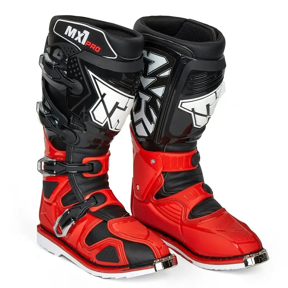 

2024 New TR MX1 PRO Tiger Black Red Professional Motocross Riding Boots Men Mid Calf Leather Downhill Dirt Bike Racing Shoes