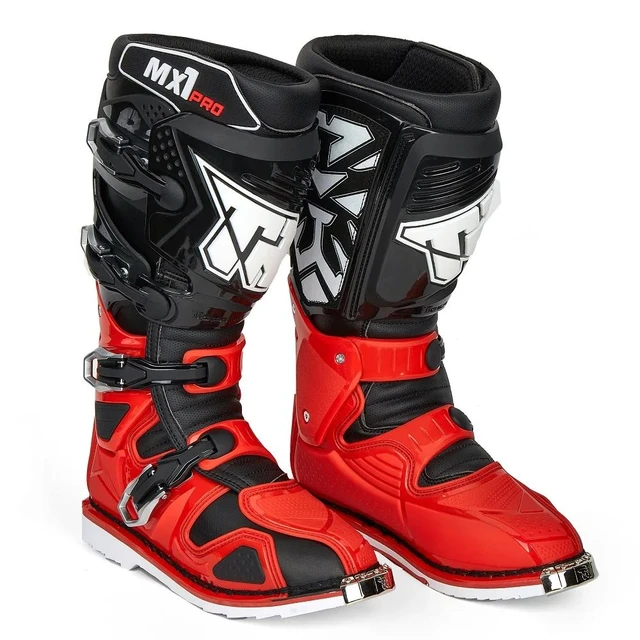 Red and black dirt bike boots clearance