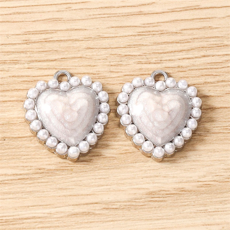 5 Stück niedliche, bunte, gemischte Metall-Herzanhänger für die Schmuckherstellung, Halsketten, Ohrringe, Armbänder, DIY-Bastelarbeiten und Accessoires – Detail 13