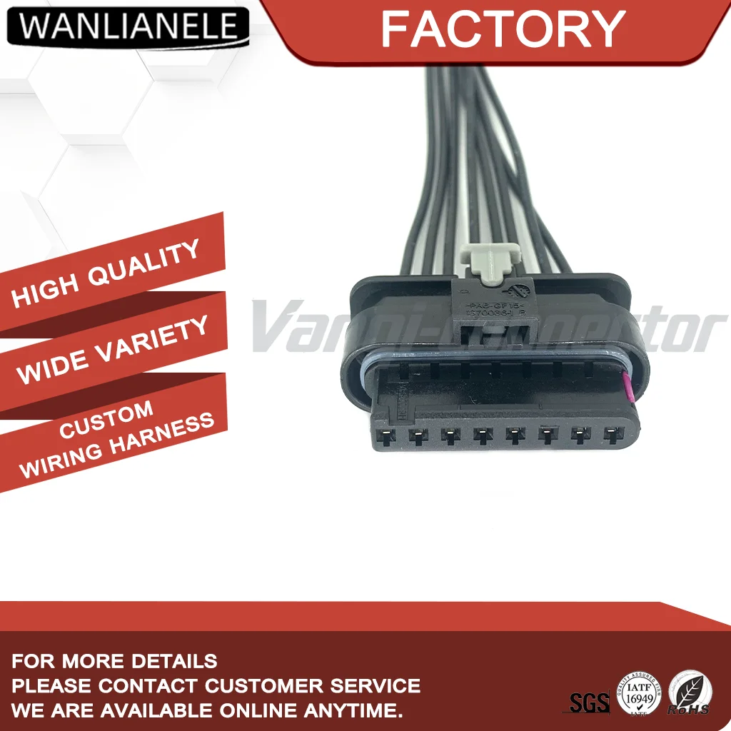 50Set 8Pin Automotive Connector 872-862-521 1-1670920-1 Female Socket Housing Waterproof IP6K9K 48V With 15cm Wires
