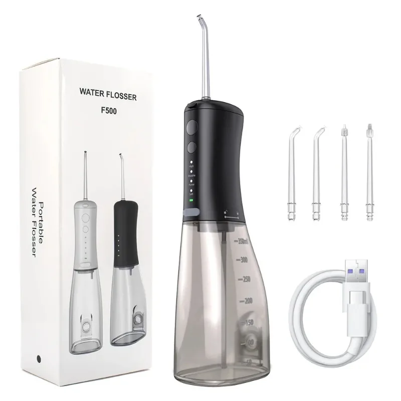 

Water Flosser Water Pulse Dental Portable Tooth Cleaner 350ml 4 Modes Rechargeable IPX7 Waterproof High Pressure Oral Irrigator