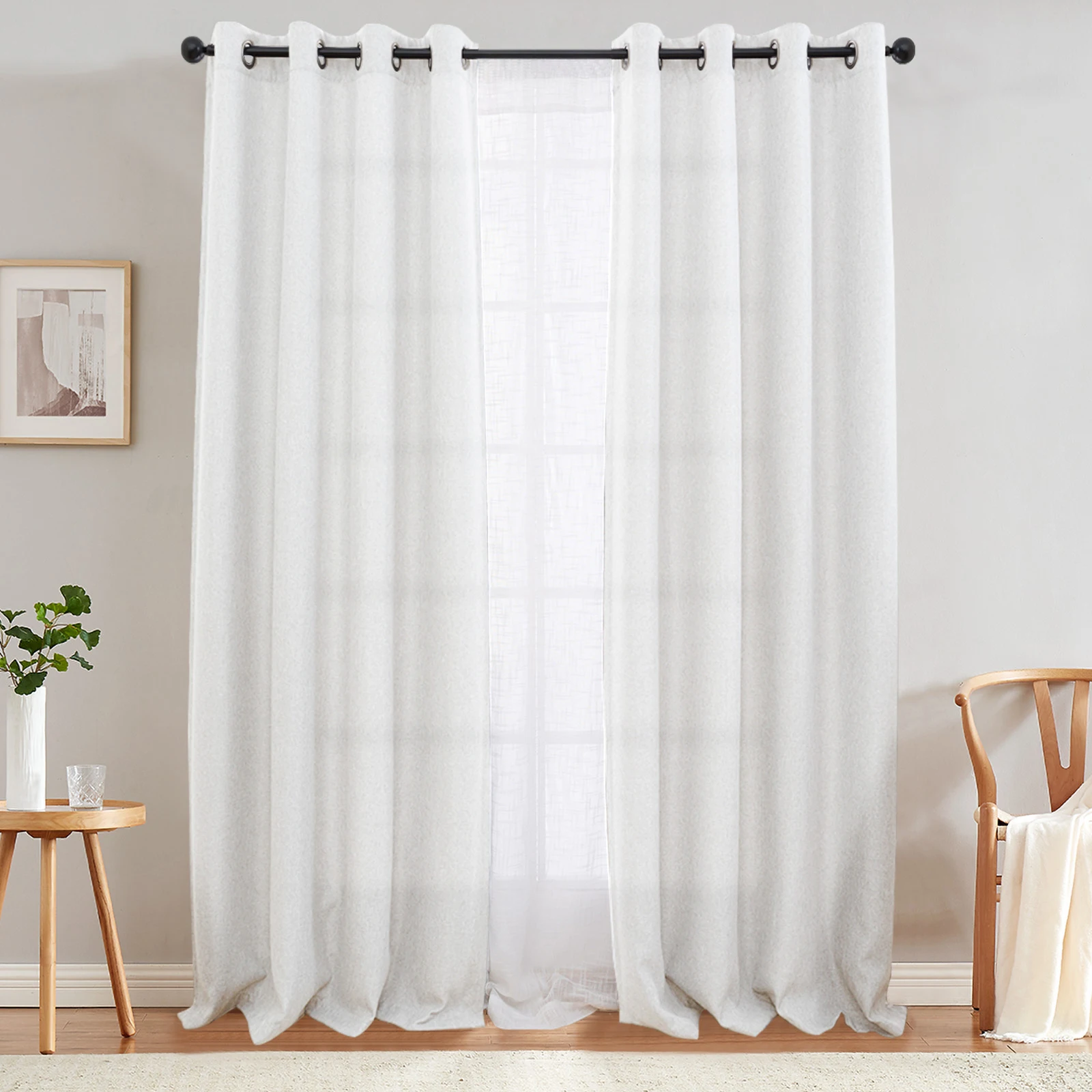 

JINCHAN 1 Panel Japanese Style Room Darkening Curtains Window Curtain Panels Drapery Grommet Top